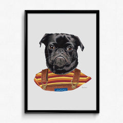 Black Pug Art Print