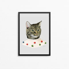 Pom Pom Cat Art Print