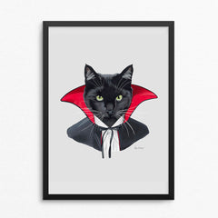 Cat art print - Vampire Cat