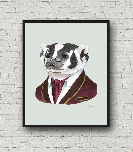 Oversized Badger Gentleman Print - 16x20 or 20x28 inches