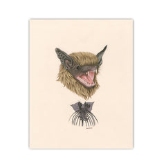 Bat / Black Bat Flower - Naked Animals Print