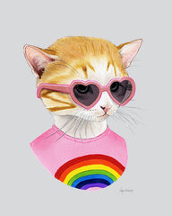 Cat art print - Rainbow Kitten