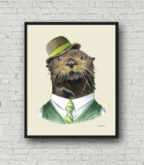 Oversized Otter Gentleman Print - 16x20 or 20x28 inches