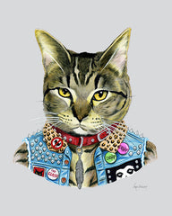 Cat art print - Punk Rock Cat