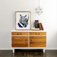 Oversized Rhino Gentleman Print - 16x20 or 20x28 inches