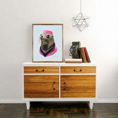Oversized Sea Lion Lady Print - 16x20 or 20x28 inches