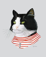Cat art print - Tuxedo Cat Lady