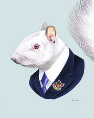 Squirrel art print - Albino Gentleman