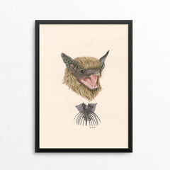 Bat / Black Bat Flower - Naked Animals Print