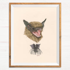 Bat / Black Bat Flower - Naked Animals Print