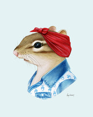 Chipmunk Lady Art Print
