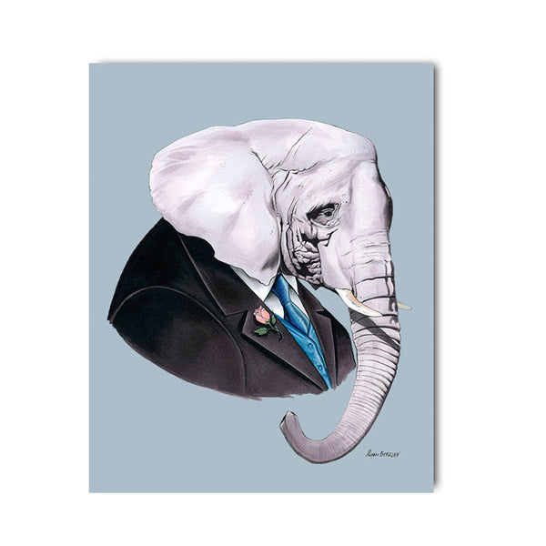 Elephant Gentleman Art Print