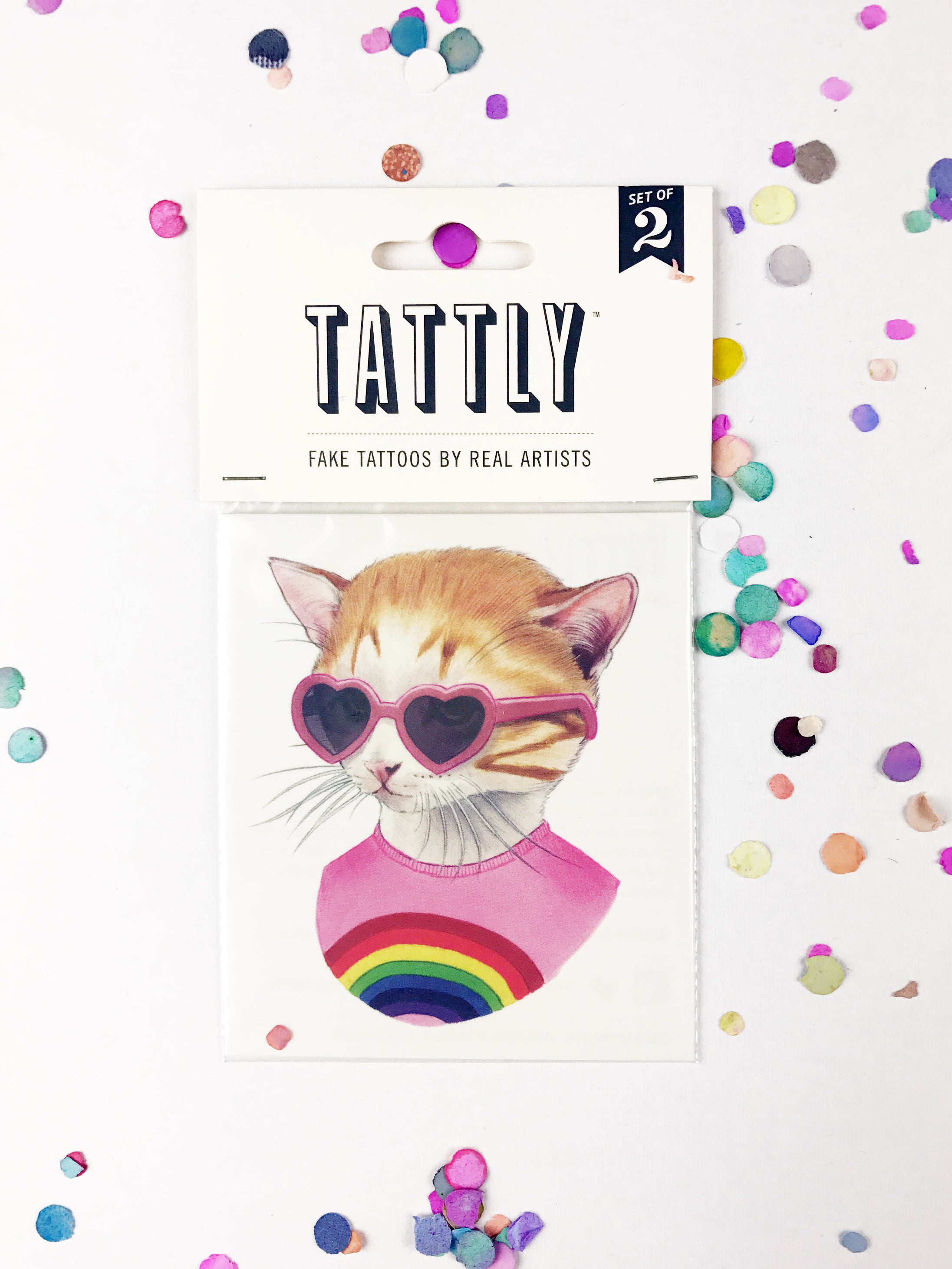 Temporary Tattoos - Rainbow Kitten 2-Pack Temporary Tattoos - Rainbow Kitten 2-Pack