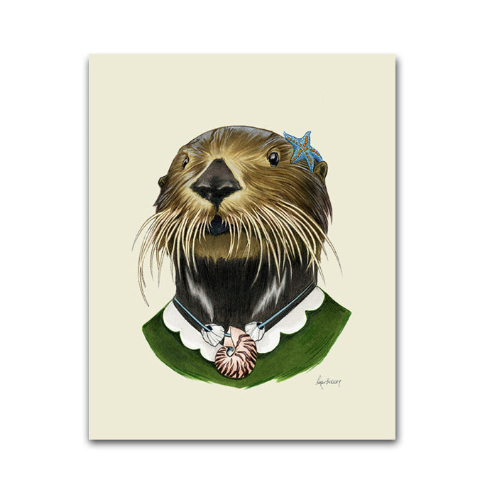Otter Lady art print Otter Lady art print