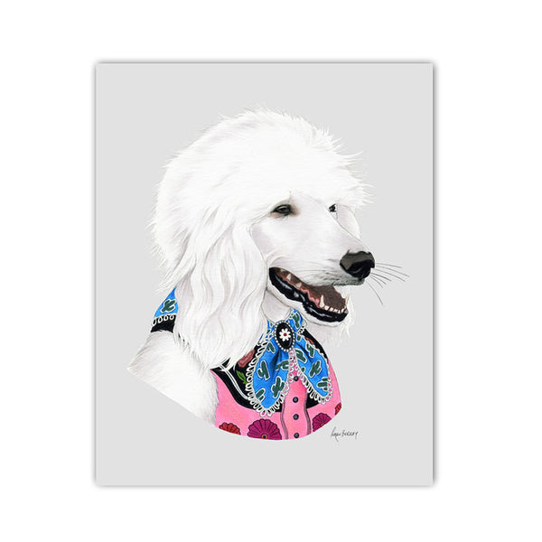 Dog art print - Poodle
