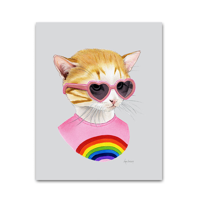 Cat art print - Rainbow Kitten Cat art print - Rainbow Kitten