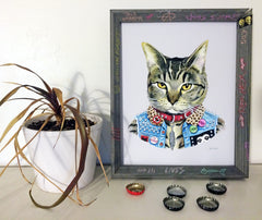 Cat art print - Punk Rock Cat