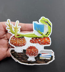 Vinyl Sticker - Frog Reader