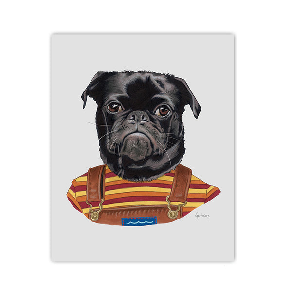 Black Pug Art Print