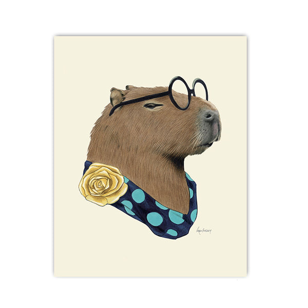 Capybara Lady Art Print