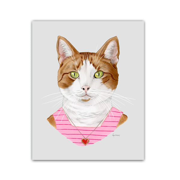 Valentine Cat Art Print