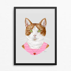 Valentine Cat Art Print