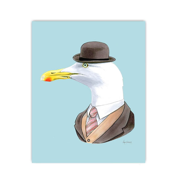 Seagull Gentleman Art Print