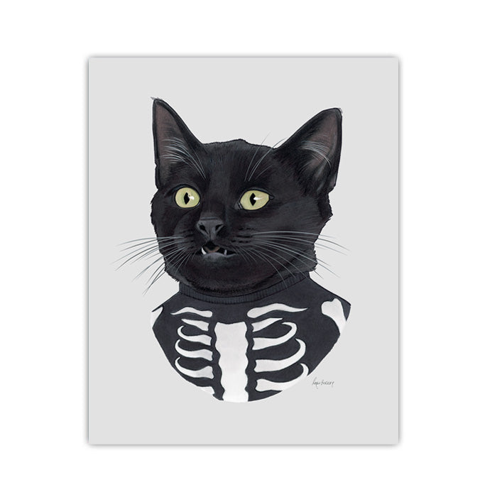 Skeleton Kitten Art Print