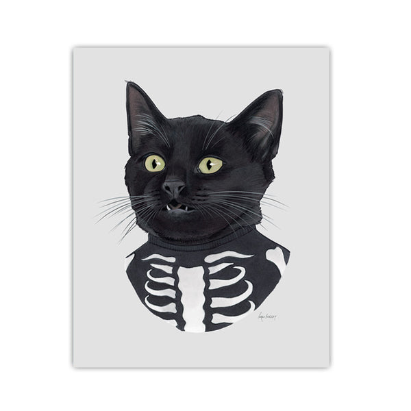 Skeleton Kitten Art Print