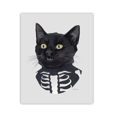 Skeleton Kitten Art Print