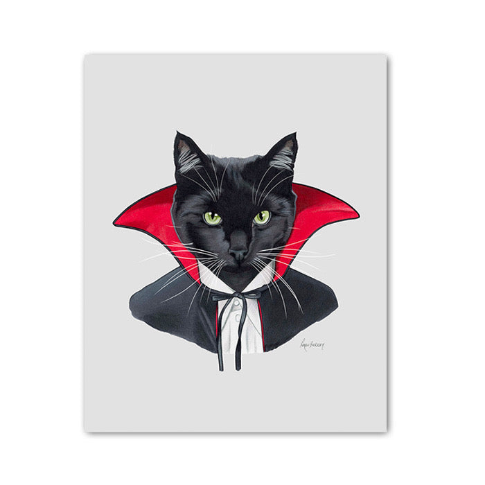 Cat art print - Vampire Cat