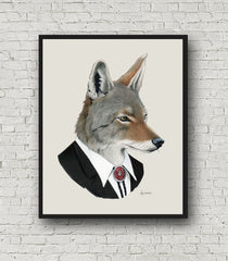 Oversized Coyote Gentleman Print - 16x20 or 20x28 inches
