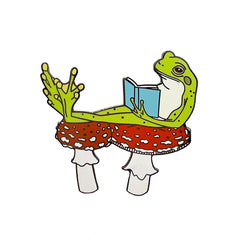 Enamel Pin - Frog Reader - The Enthusiasts
