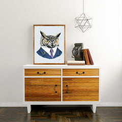 Oversized Horned Owl Print - 16x20 or 20x28 inches