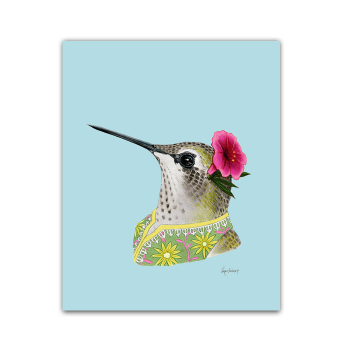 Hummingbird Lady Art Print
