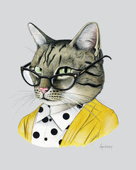 Cat art print - Tabby Cat Lady