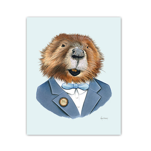 Beaver Gentleman Art Print