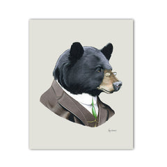 Bear Art Print - Black Bear Gentleman