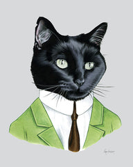 Cat Art Print - Black Cat Gentleman