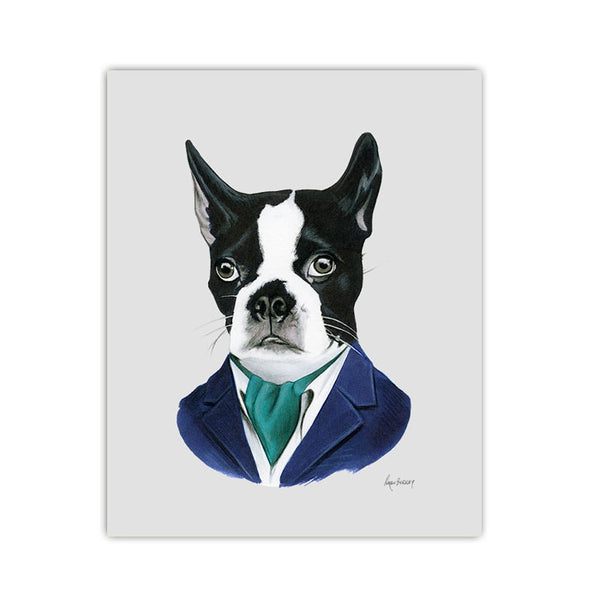 Dog art print - Boston Terrier