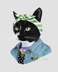 Cat art print - Black Cat Boss Lady