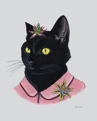 Cat Art Print - Black Cat Lady