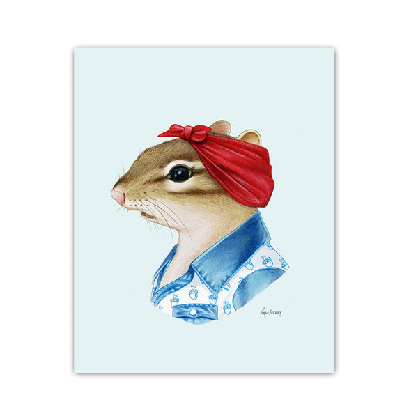 Chipmunk Lady Art Print
