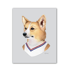 Dog Art Print - Corgi Lady