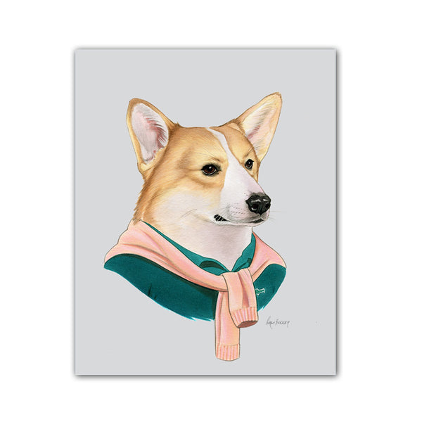 Dog Art Print - Corgi Gentleman