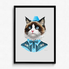 Cat Art Print - Cowboy Cat