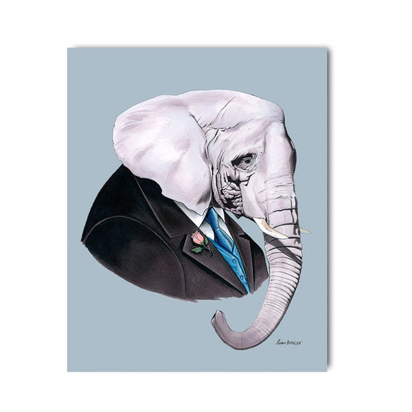 Elephant Gentleman Art Print