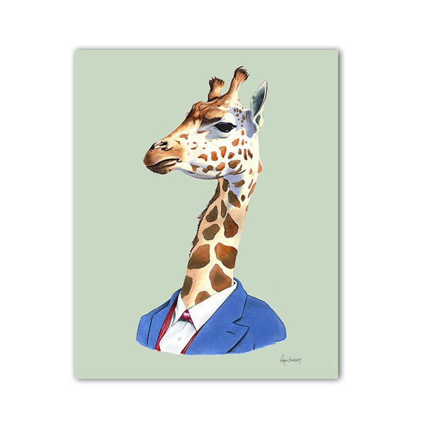 Giraffe Gentleman Art Print