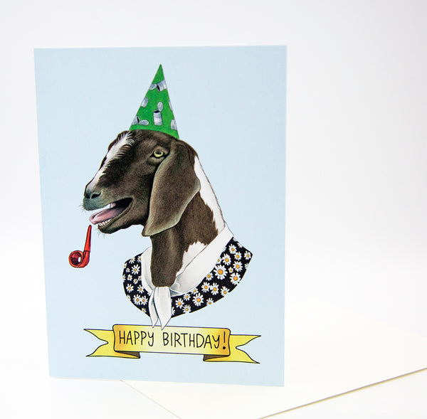 Happy Birthday Card - Party Goat