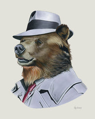 Bear Art Print - Grizzly Bear Gentleman